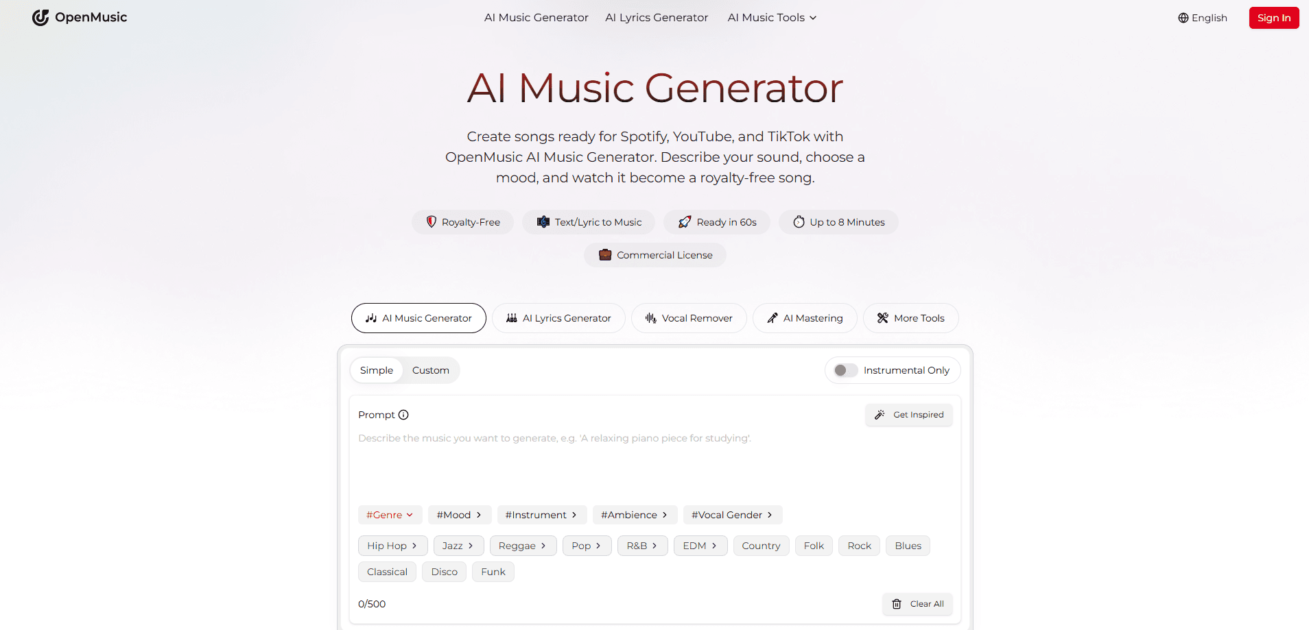 Prévia da interface de OpenMusic