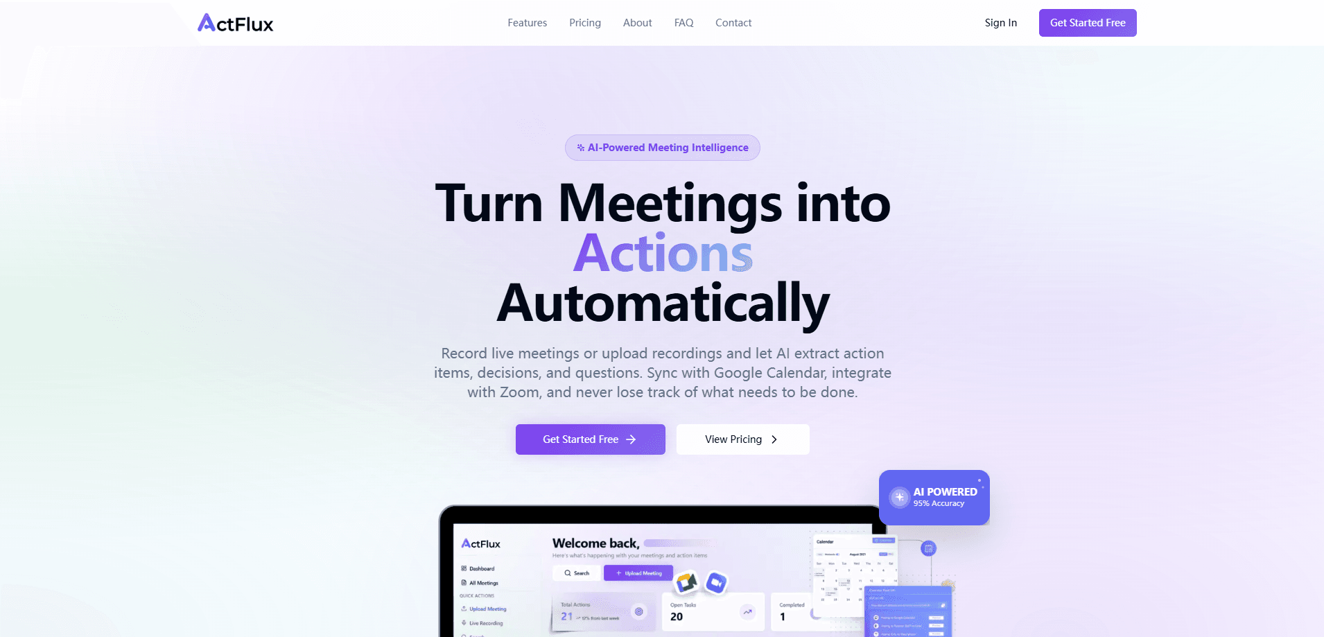 Interface preview of ActFlux