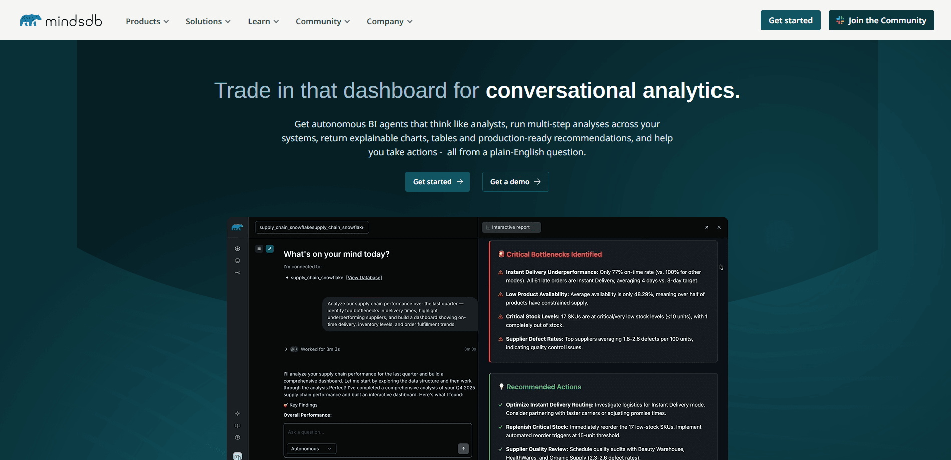 Aperçu de l'interface de MindsDB
