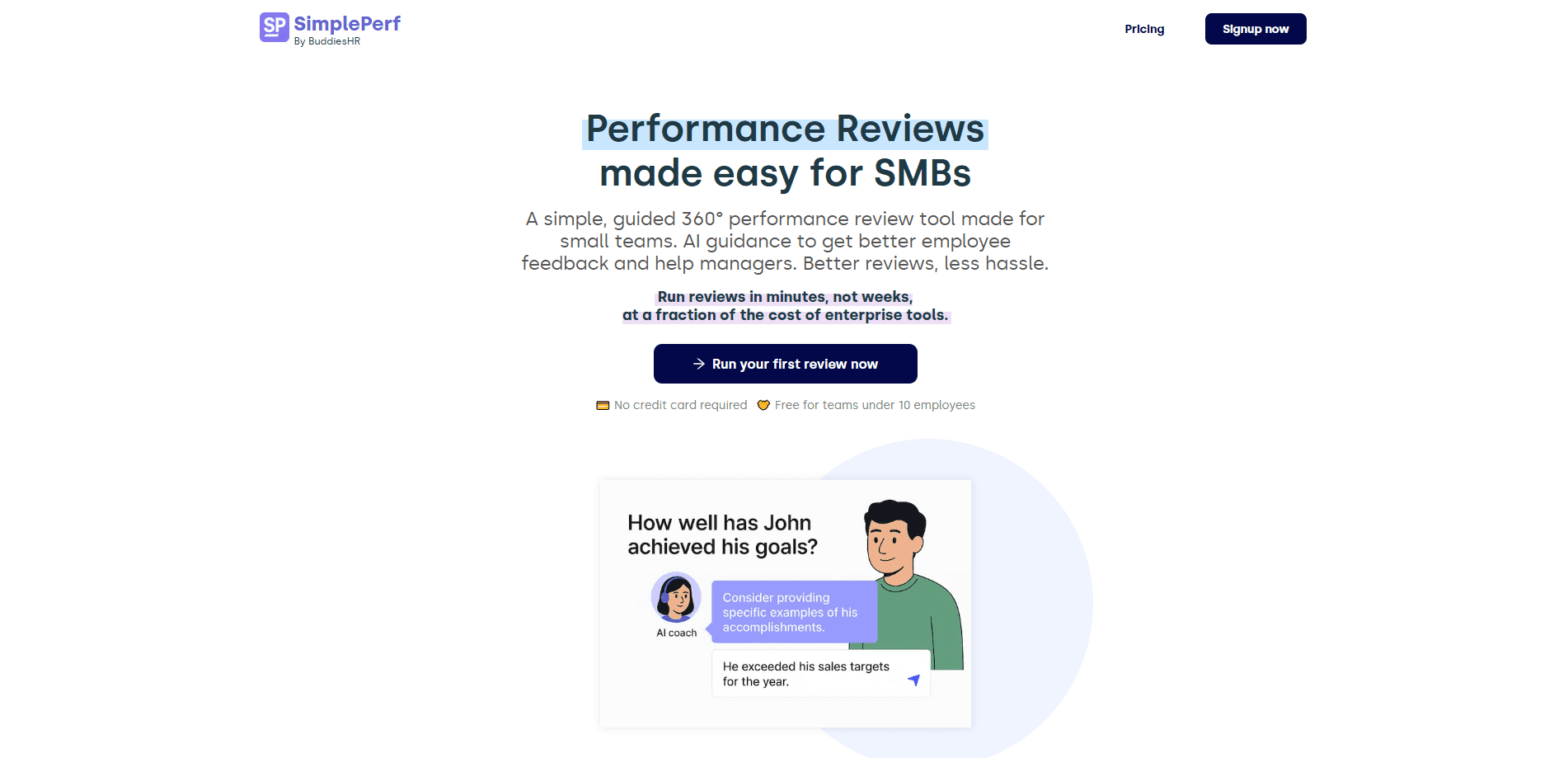 SimplePerf • AI performance reviews 미리보기