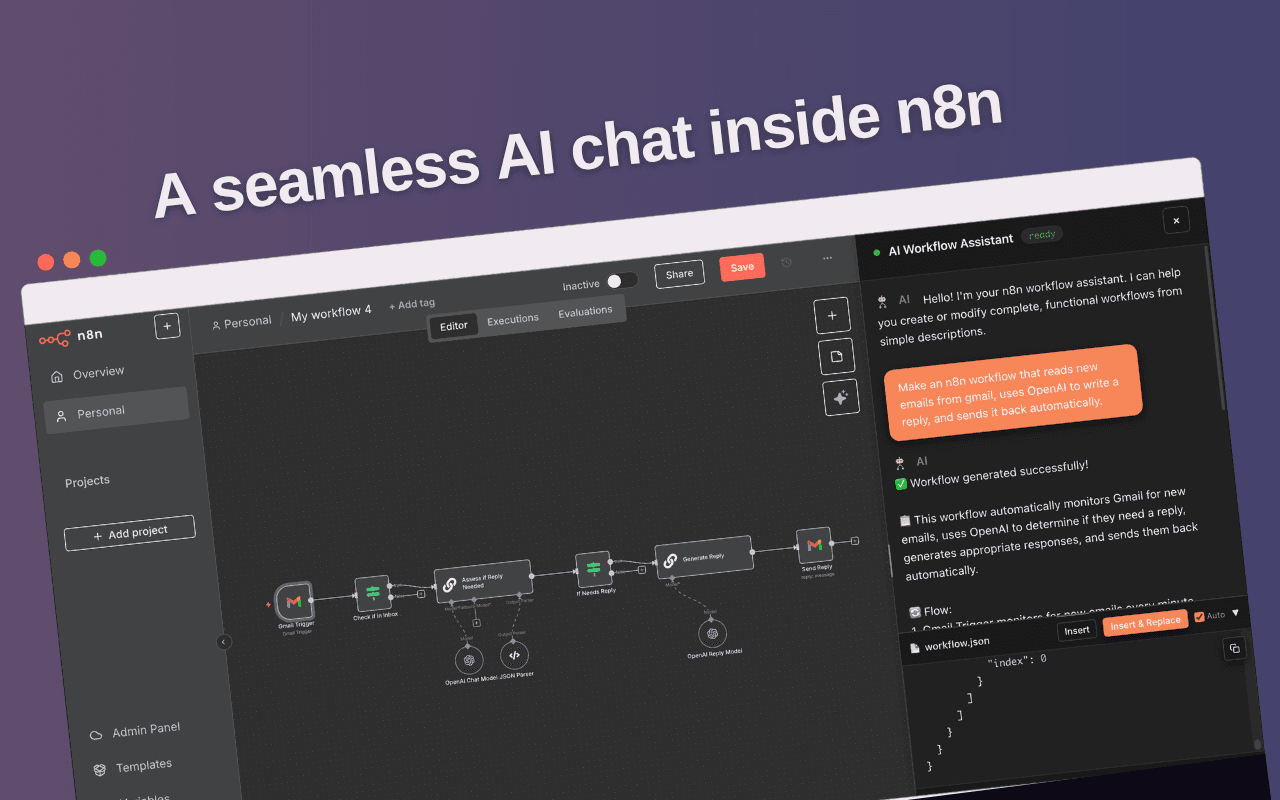 Vibe n8n - AI Assistant for n8n 미리보기