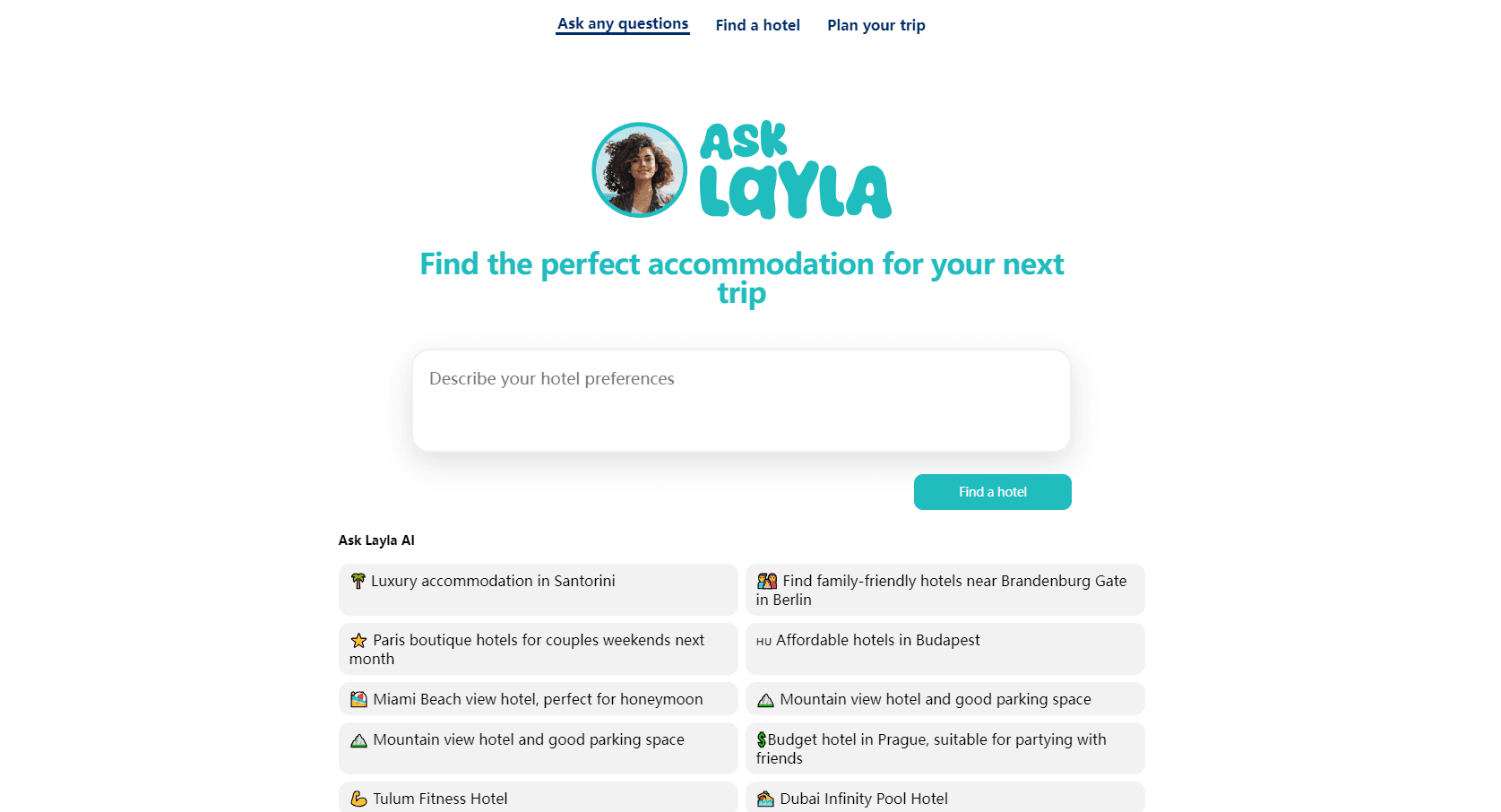 Layla AI 的介面預覽
