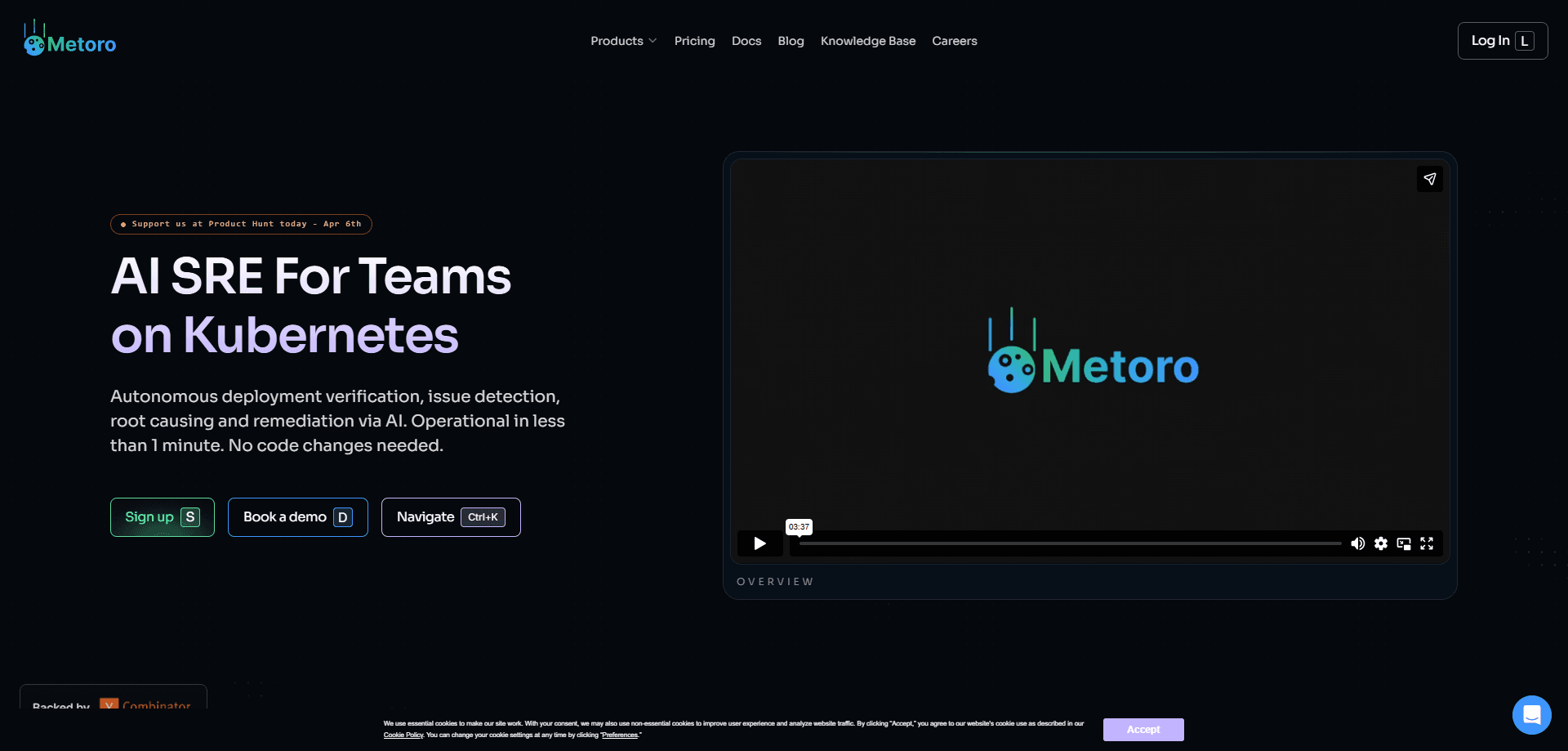 Aperçu de l'interface de Metoro