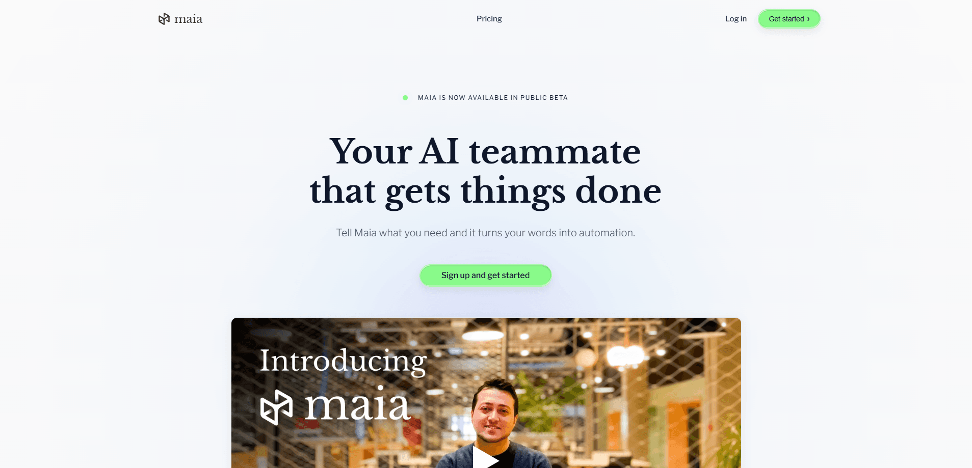 maia.is your AI that gets things done 미리보기