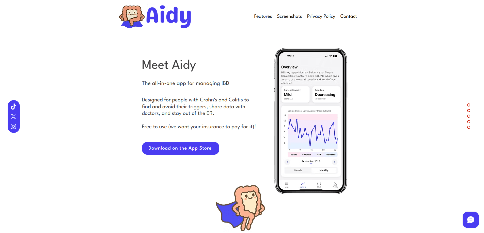 Interface preview of Aidy