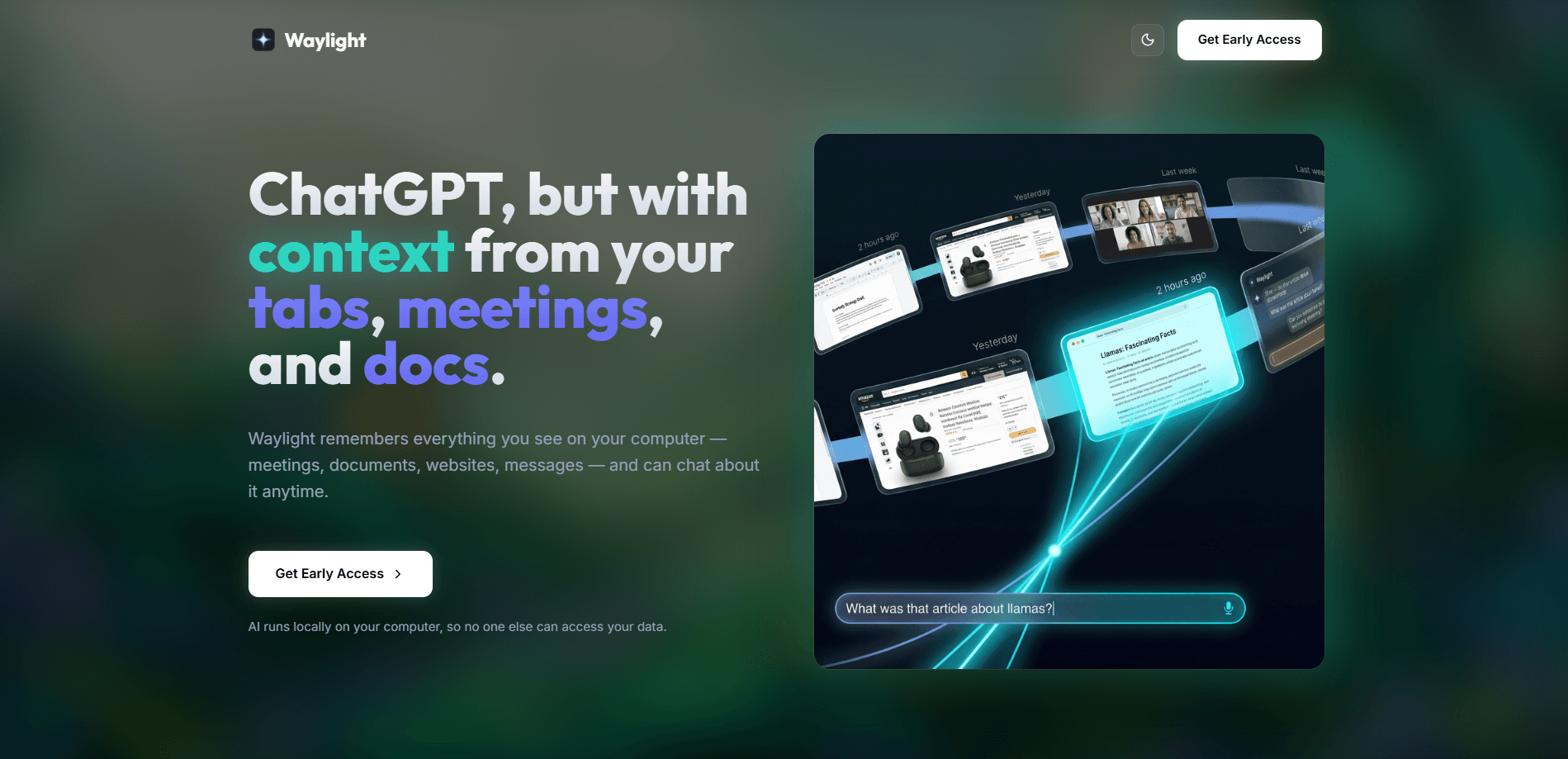 Interface preview of Waylight