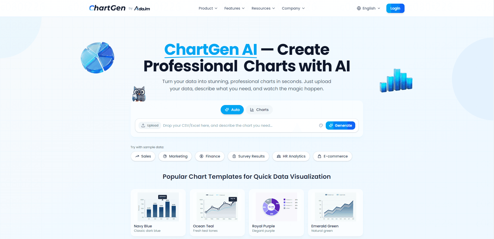Interface preview of ChartGen AI