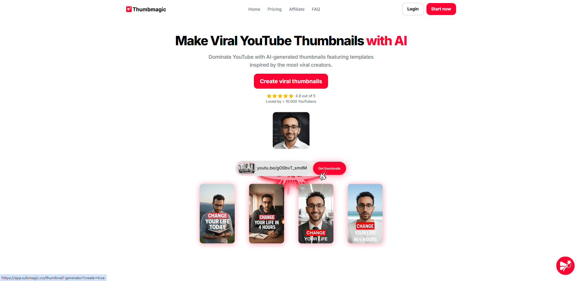 Interface preview of Thumbmagic