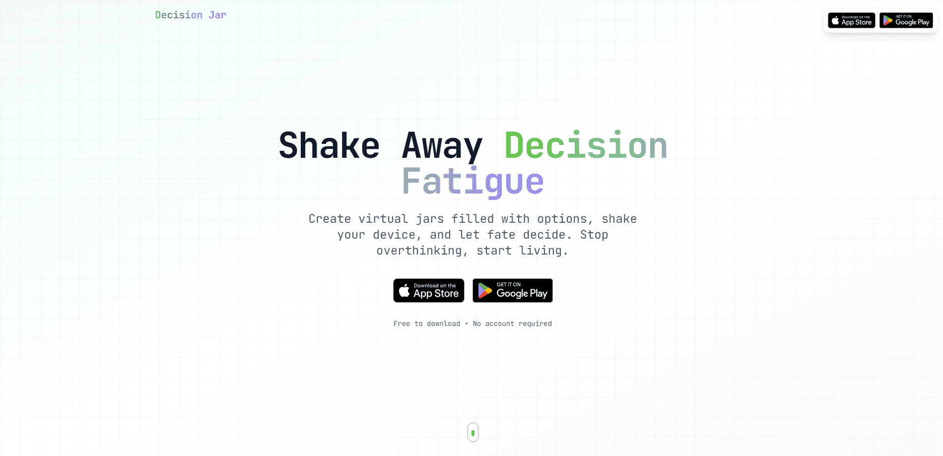 Interface preview of Decision Jar: Choice Maker