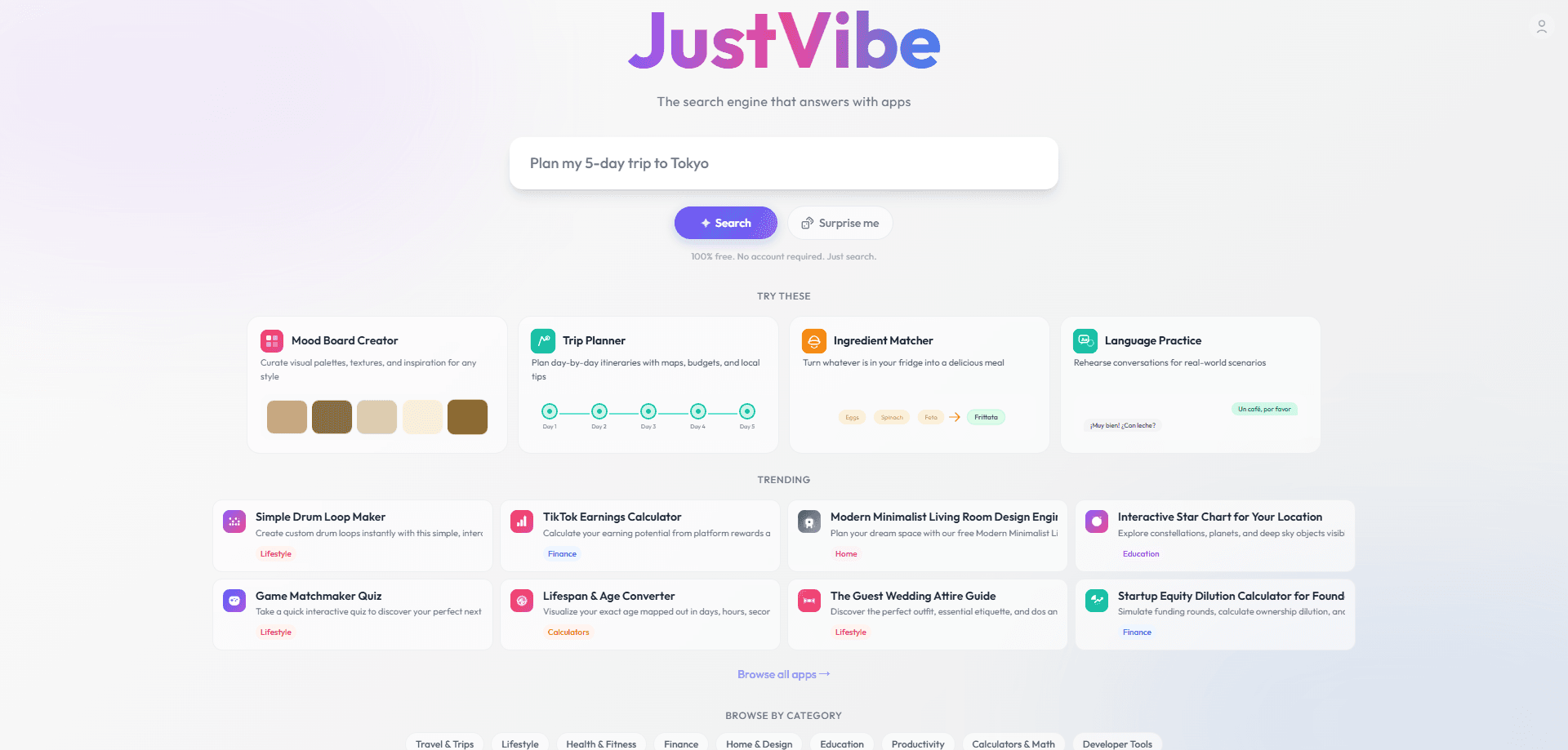 JustVibe 미리보기