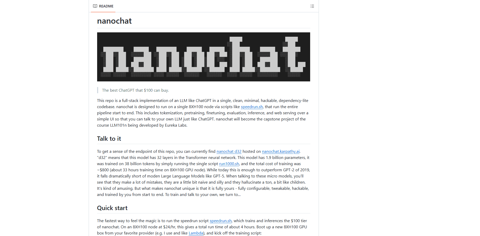 nanochat 미리보기