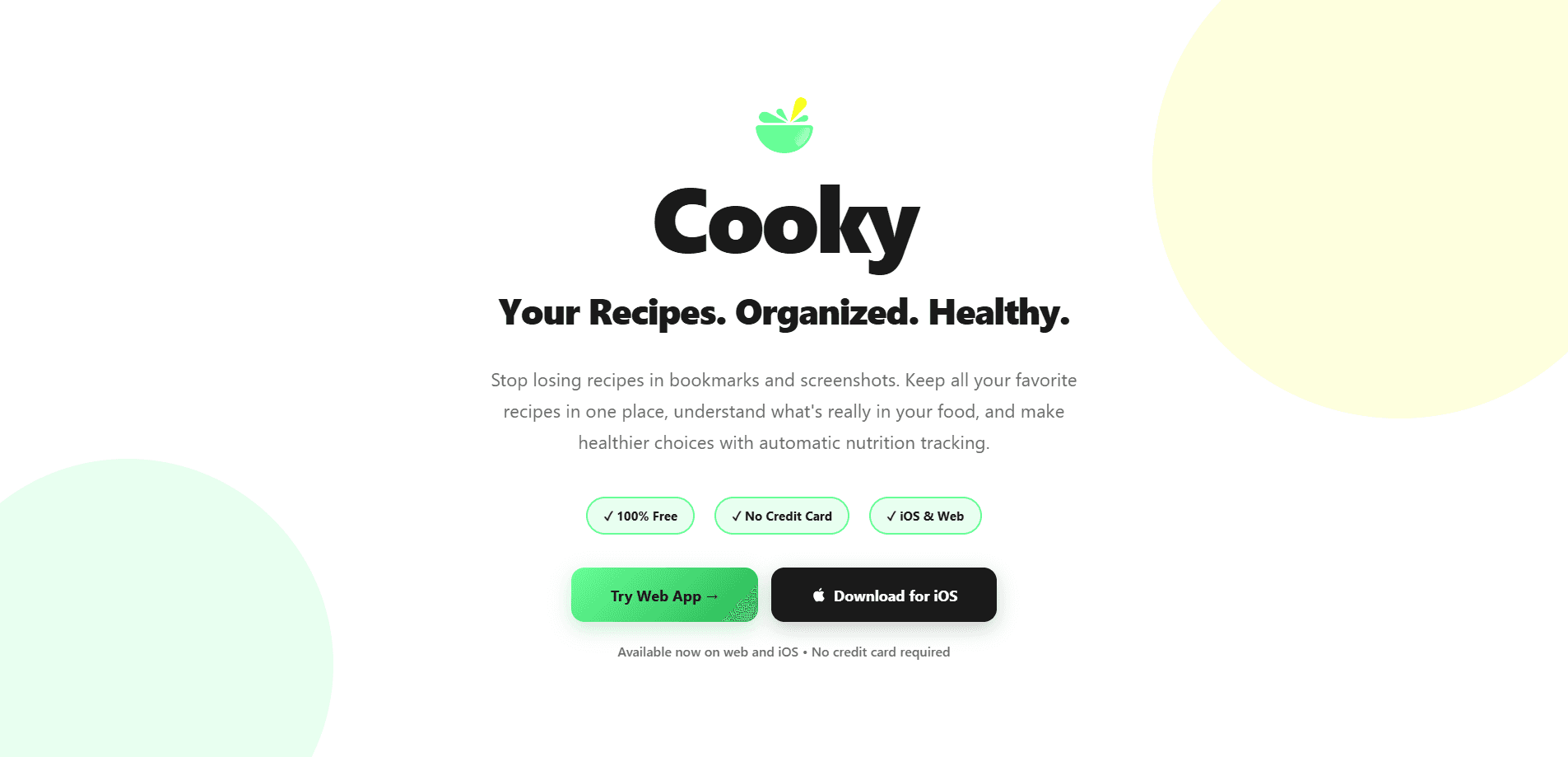 Interface preview of Cooky