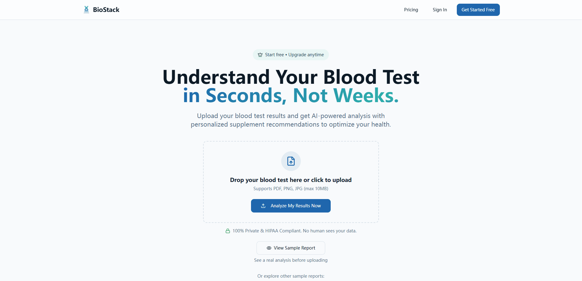 Interface preview of BioStack