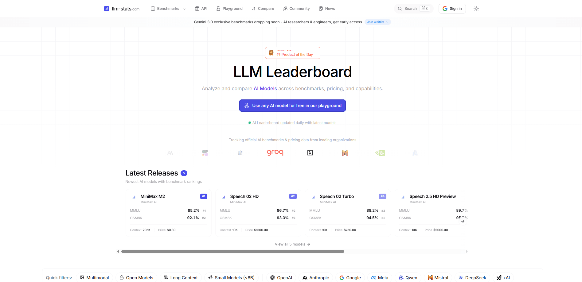 LLM Stats 미리보기