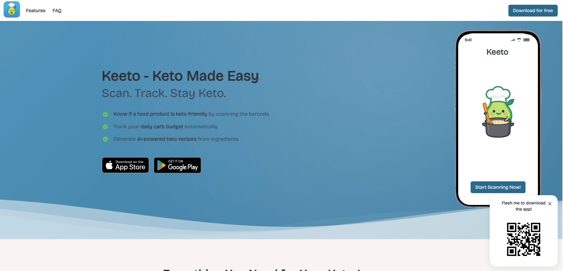 Interface preview of Keeto: Keto Carb Tracker