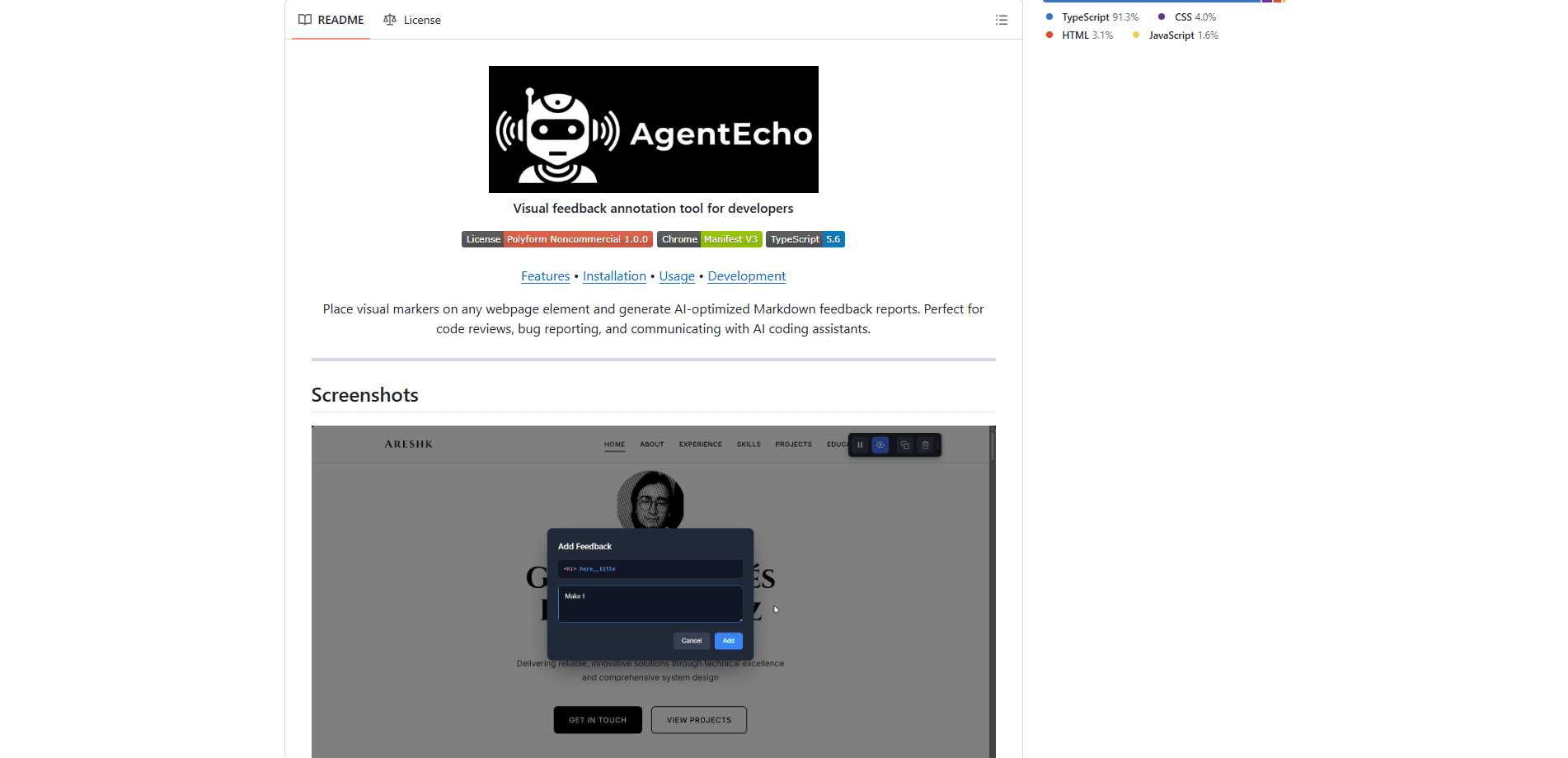 AgentEcho 미리보기