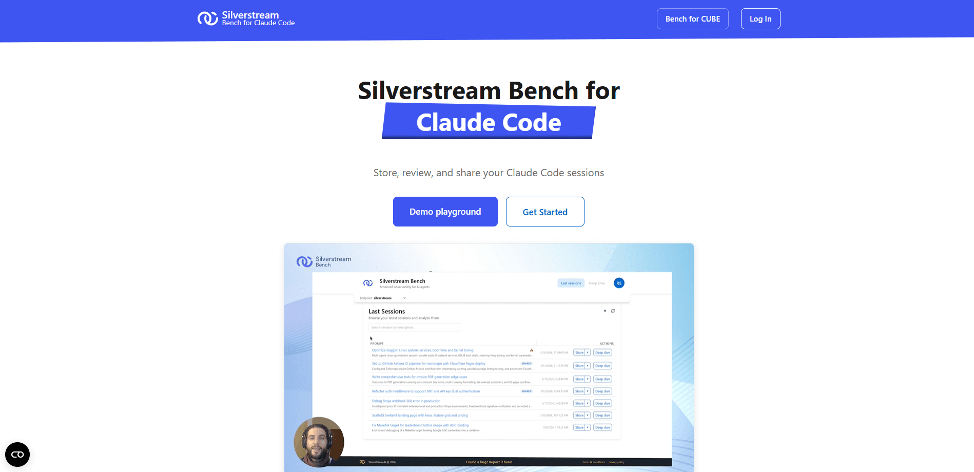 Vista previa de la interfaz de Bench for Claude Code