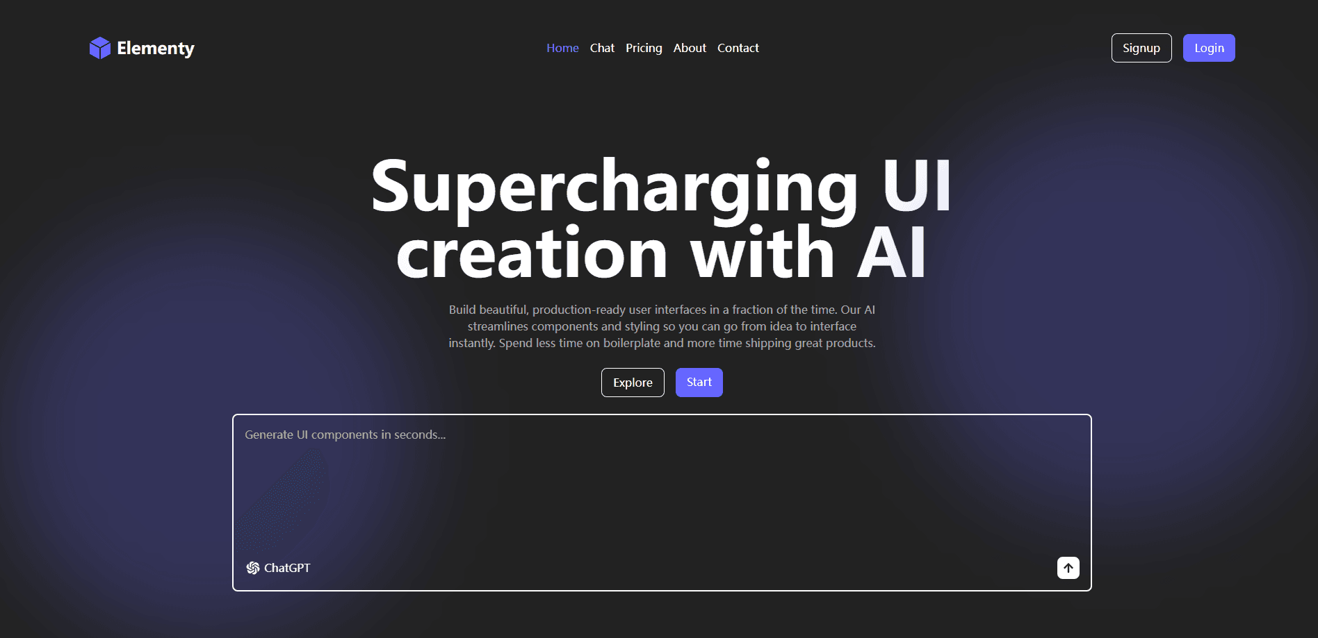 Interface preview of Elementy