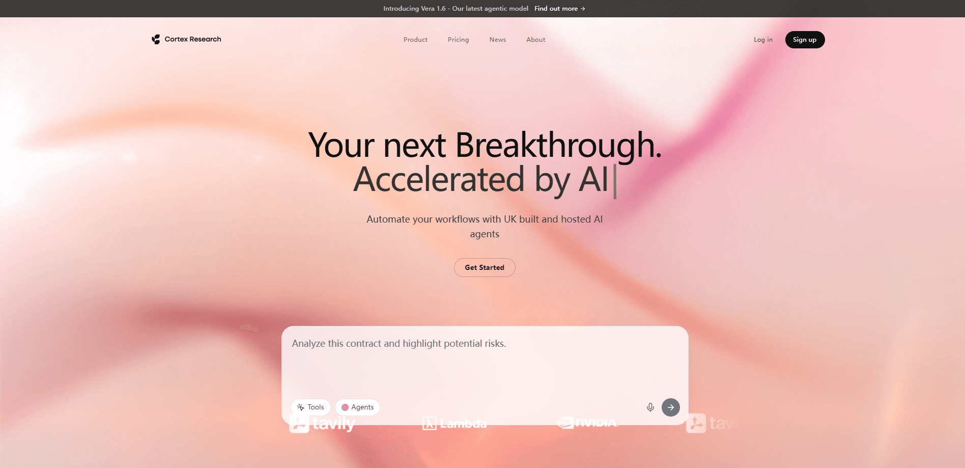 Vista previa de la interfaz de Vera Platform by Cortex Research