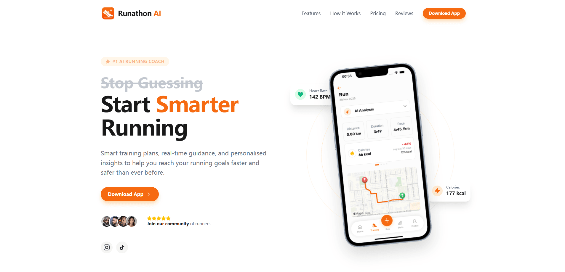Interface preview of Runathon AI