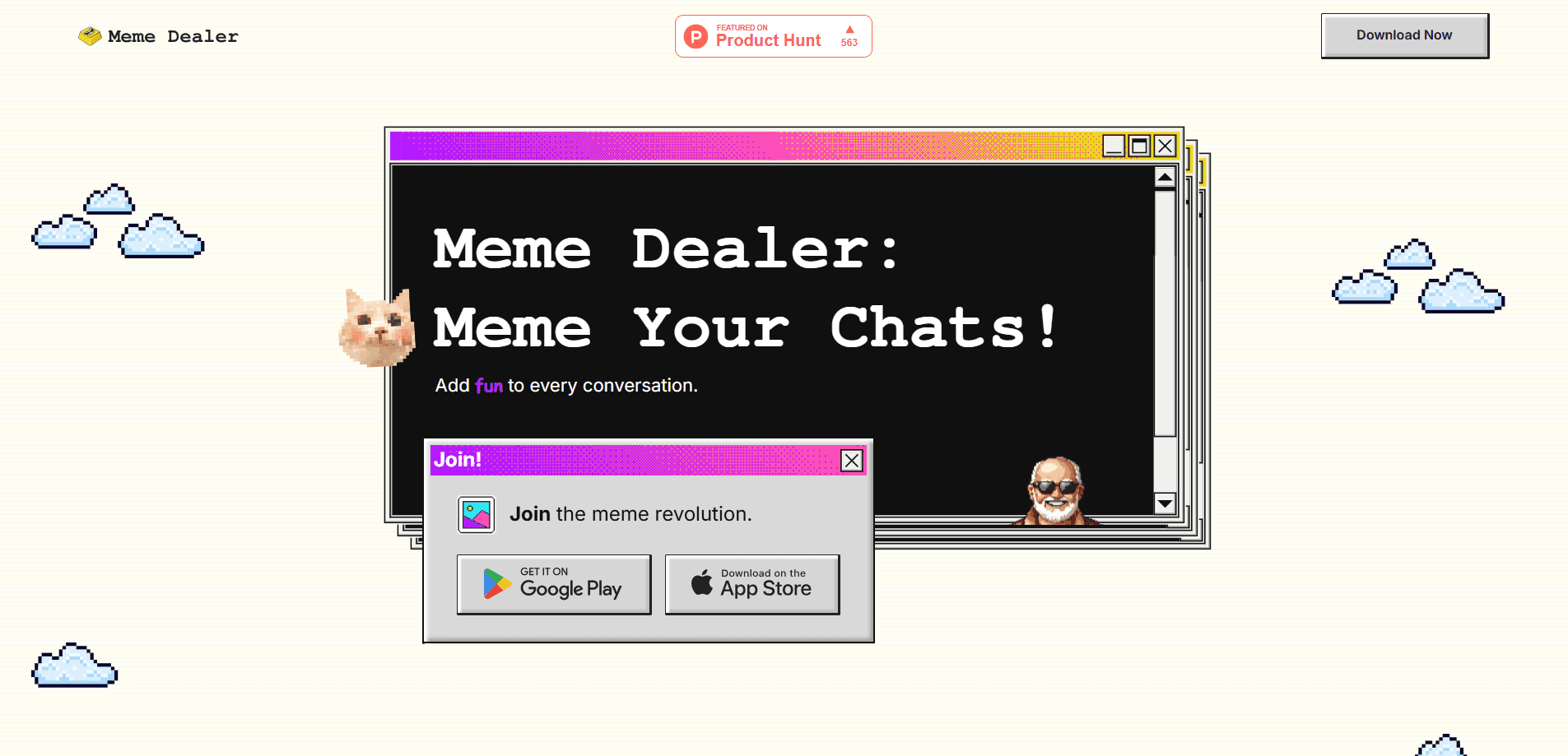 Interface preview of Meme Dealer – AI meme keyboard