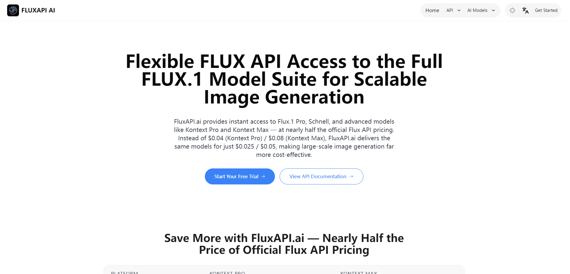 FluxAPI.ai 미리보기