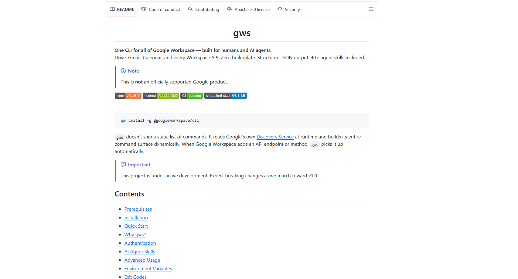 Vista previa de la interfaz de Google Workspace CLI