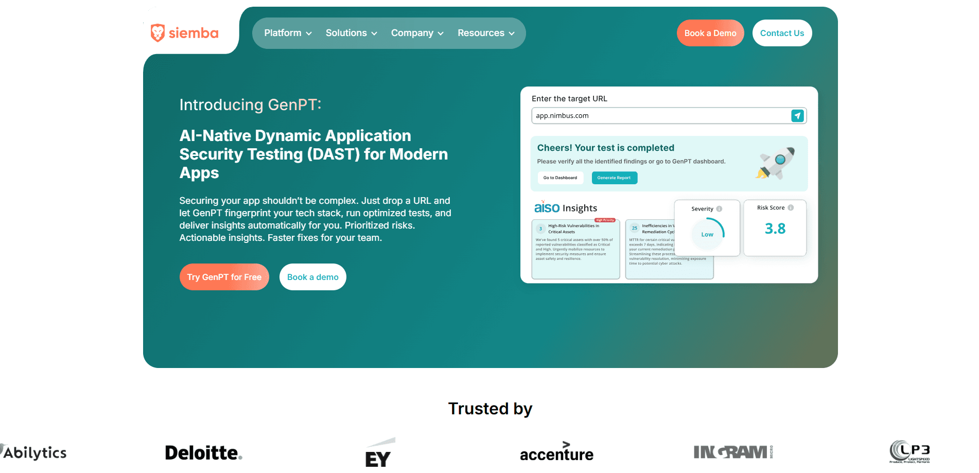 Interface preview of GenPT