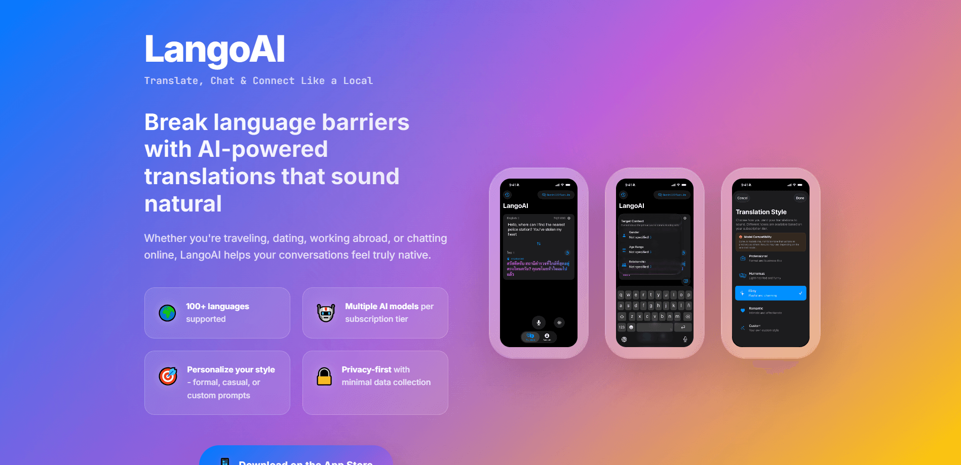 LangoAI - Contextual Translator 미리보기