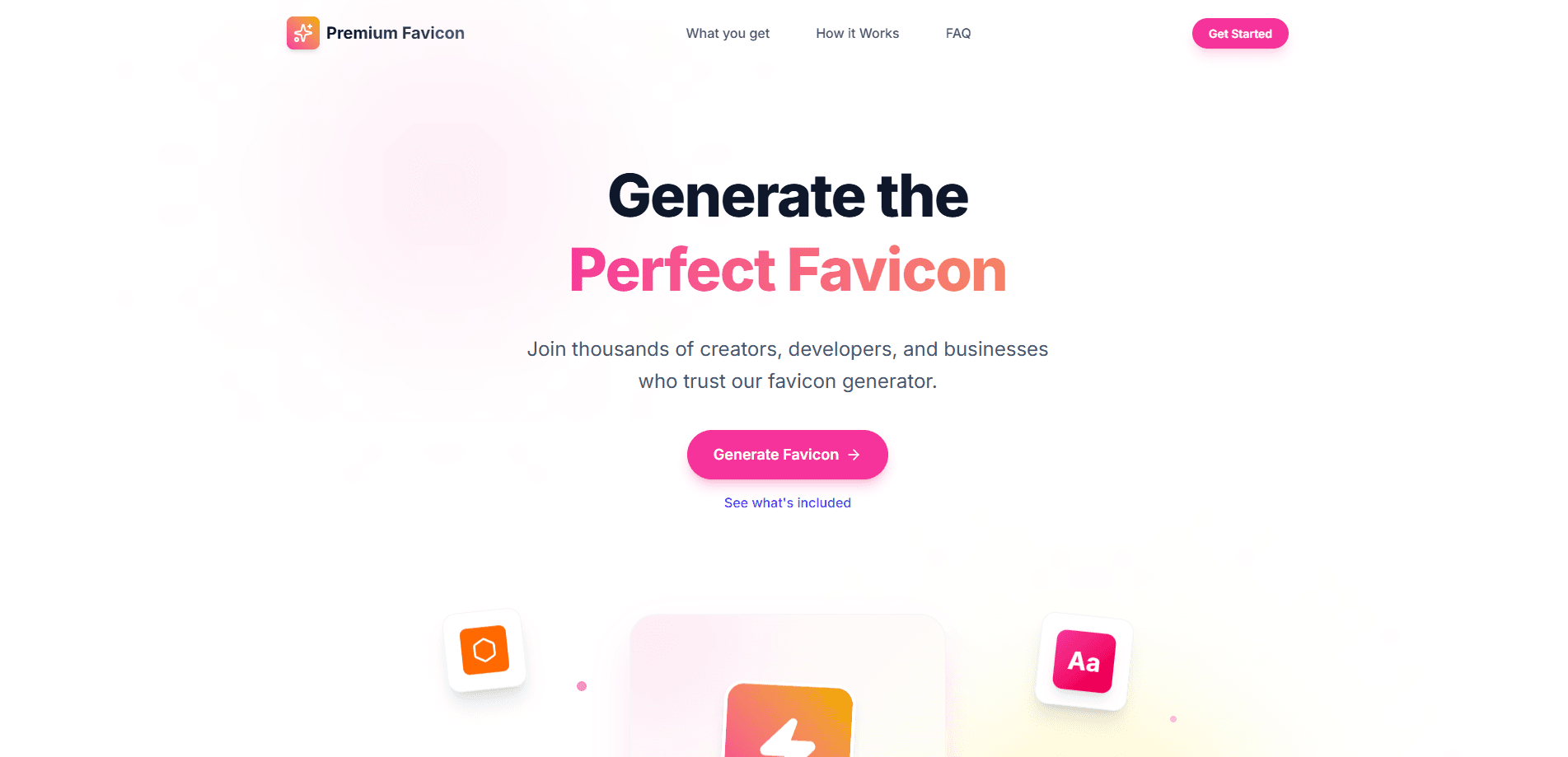 Interface preview of Premium Favicon