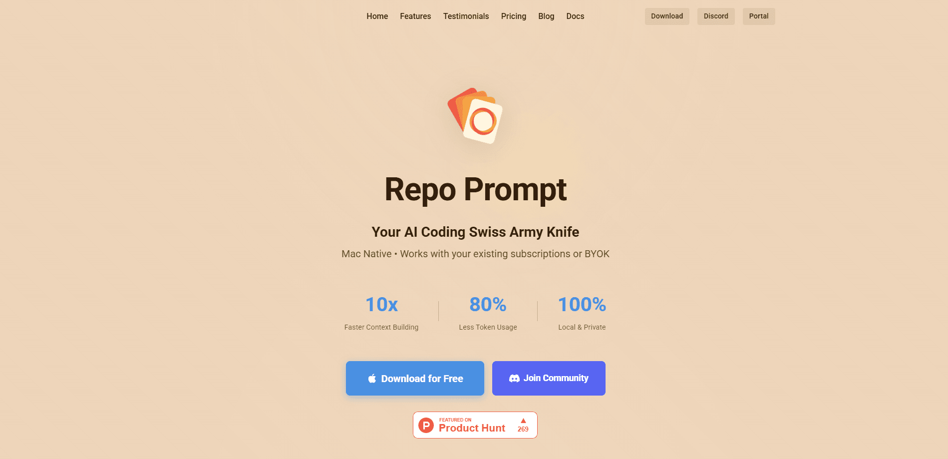 Interface preview of Repo Prompt