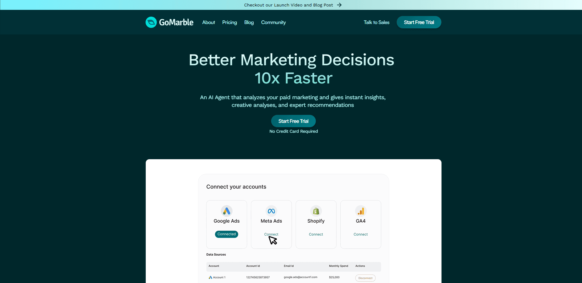 Interface preview of GoMarble