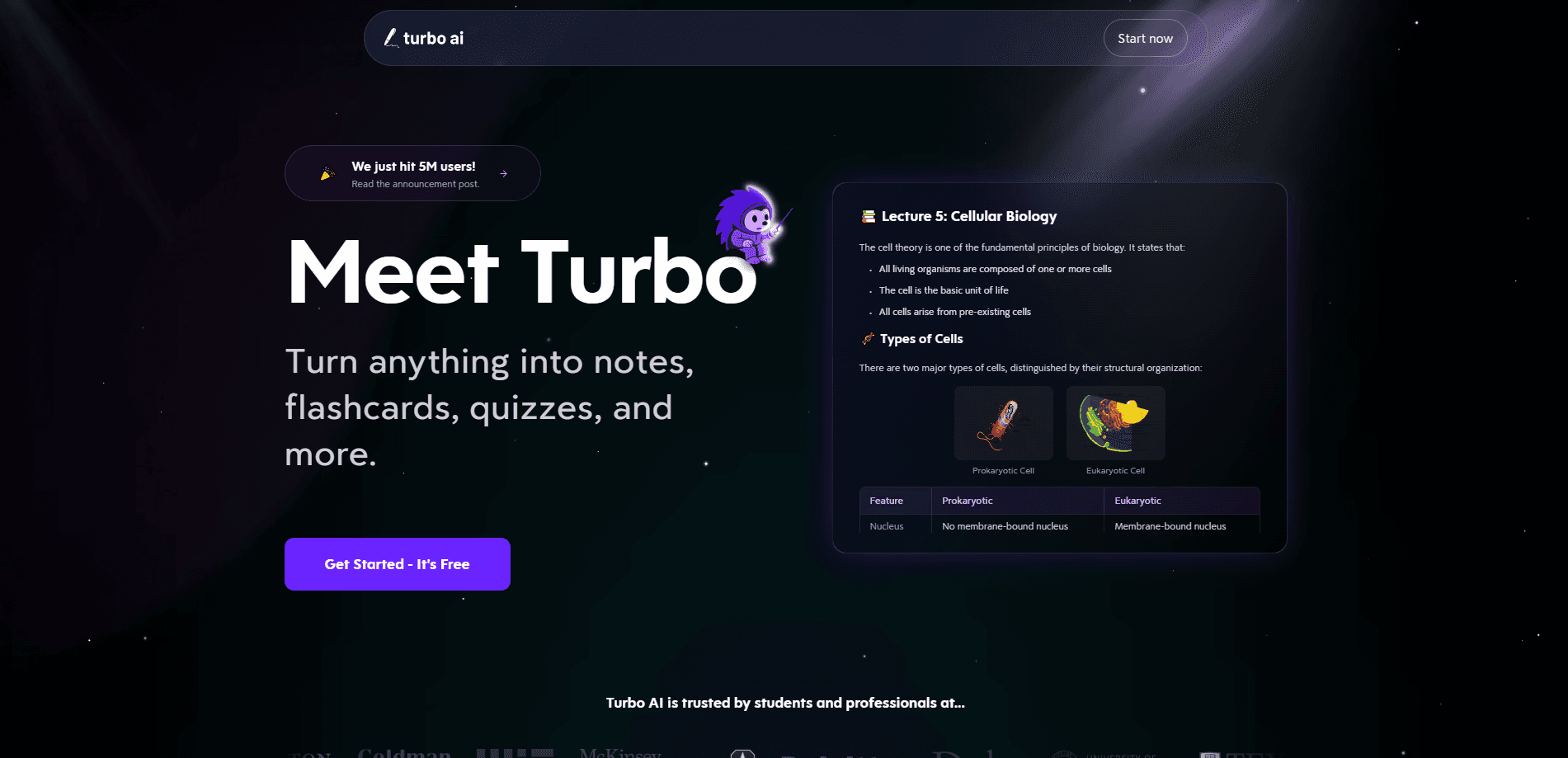 Interface preview of Turbo AI - Notetaker