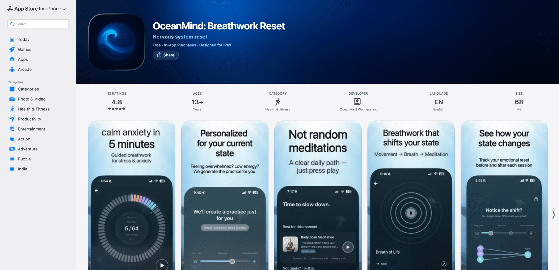 Interface preview of OceanMind