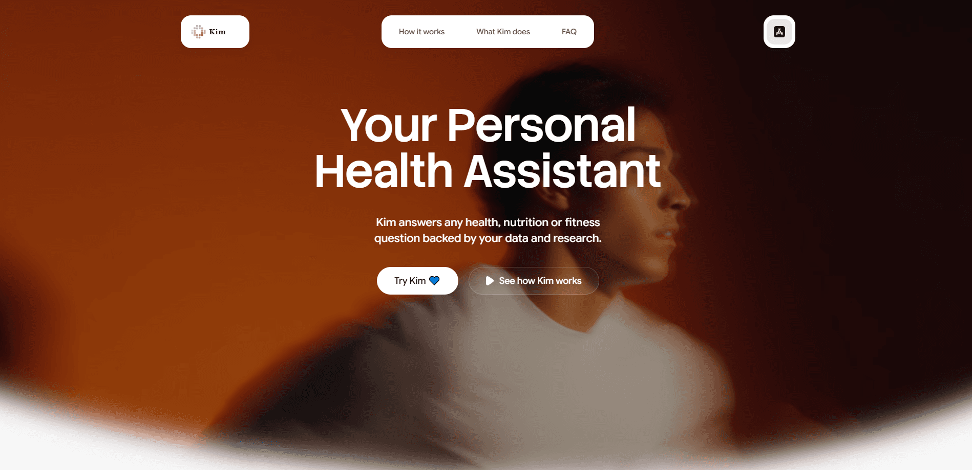 Vista previa de la interfaz de Kim Personal Health Assistant