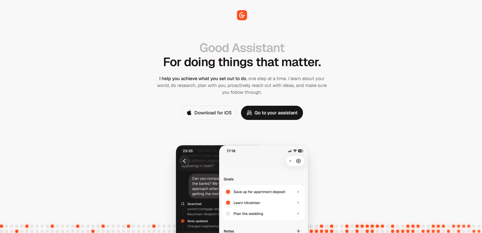 Interface preview of Good Assistant