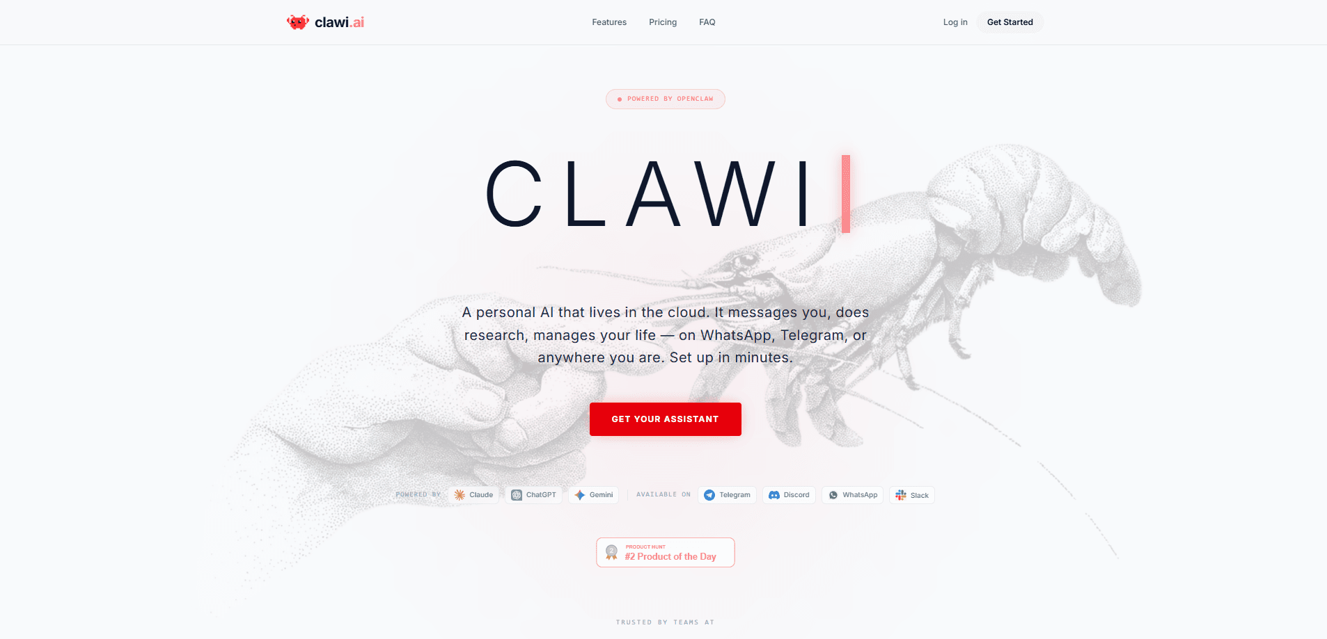 Interface preview of Clawi.ai
