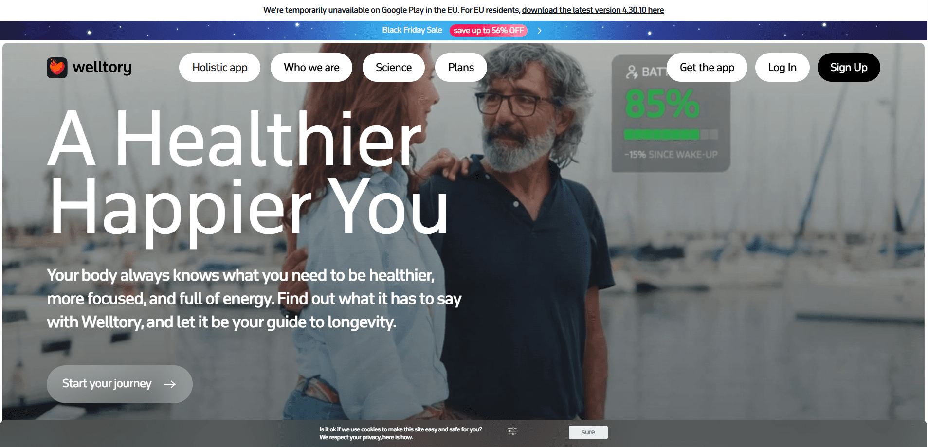 Interface preview of Welltory
