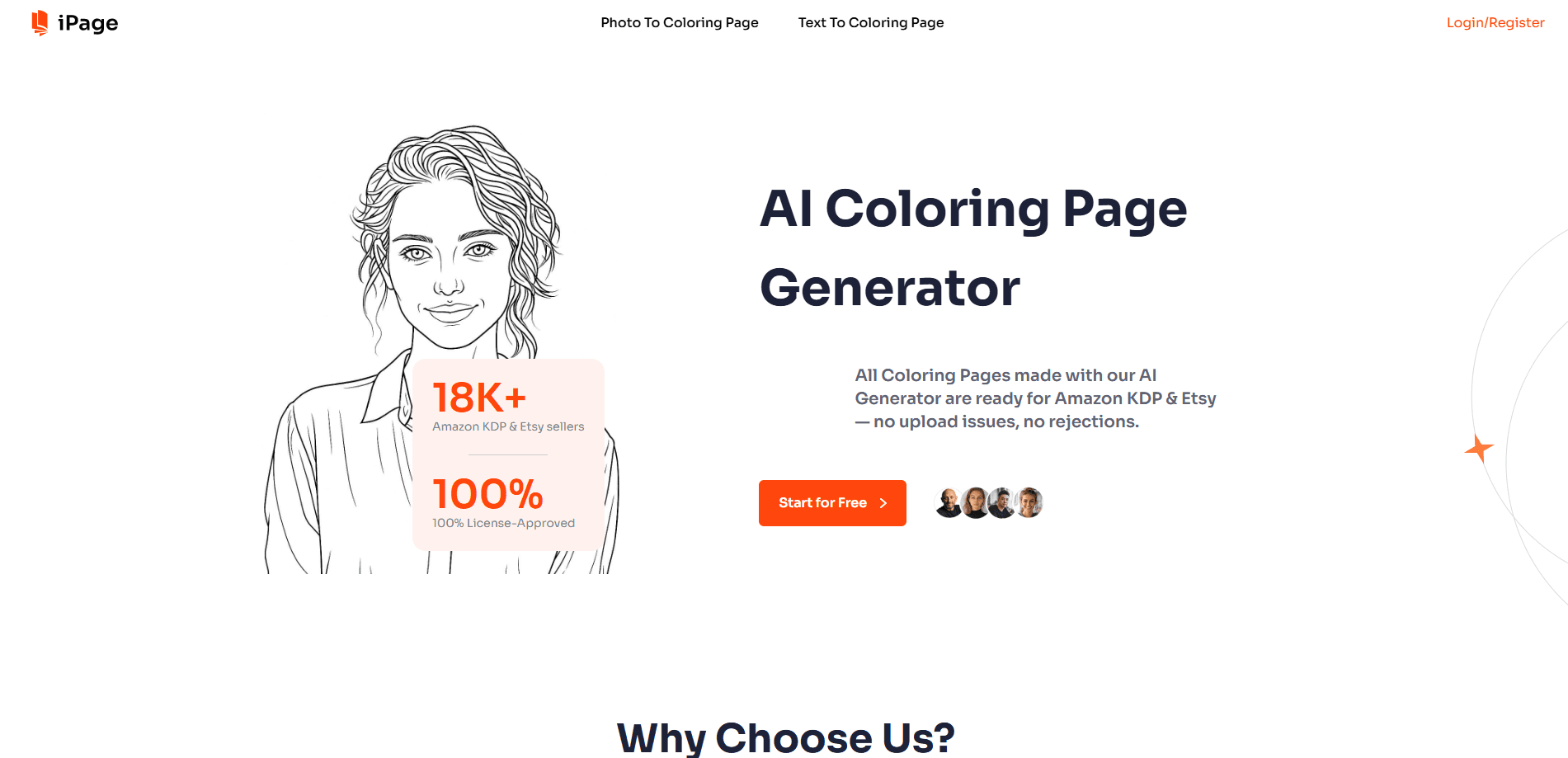 Interface preview of iPage.AI