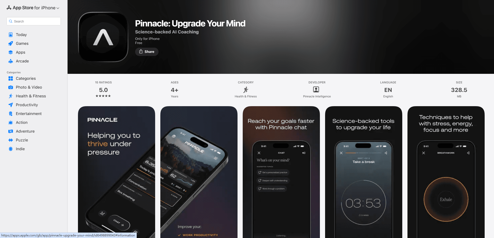 Interface preview of Pinnacle