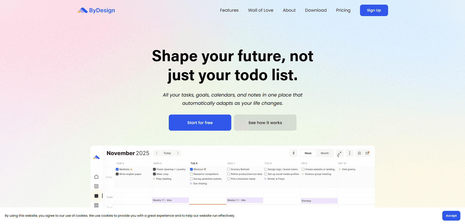 ByDesign: Notes,Tasks,Calendar 미리보기