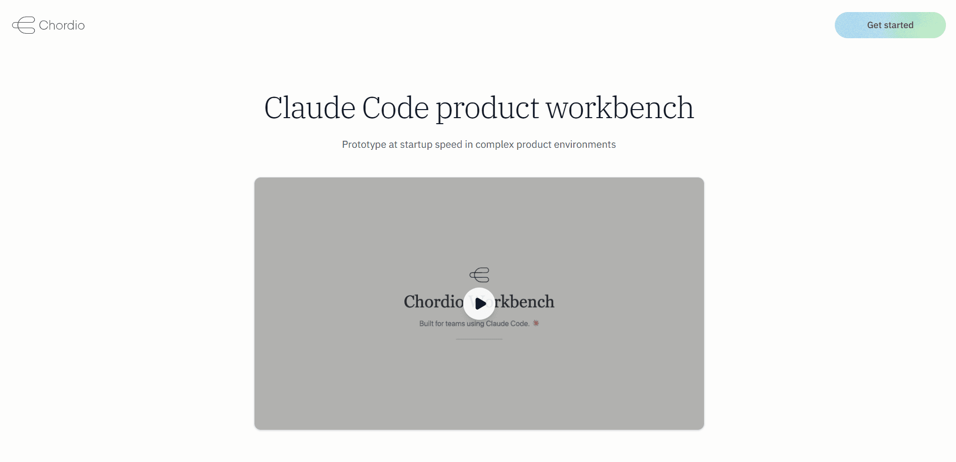 Prévia da interface de Product Workbench for Claude Code