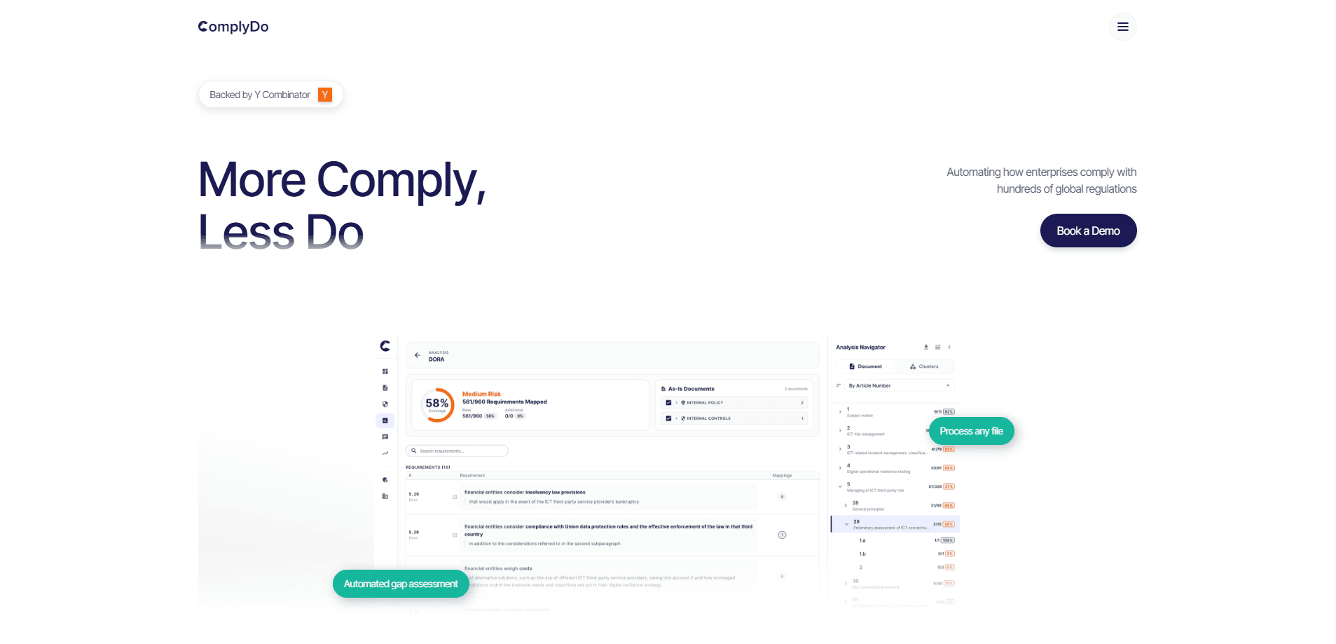 Interface preview of ComplyDo