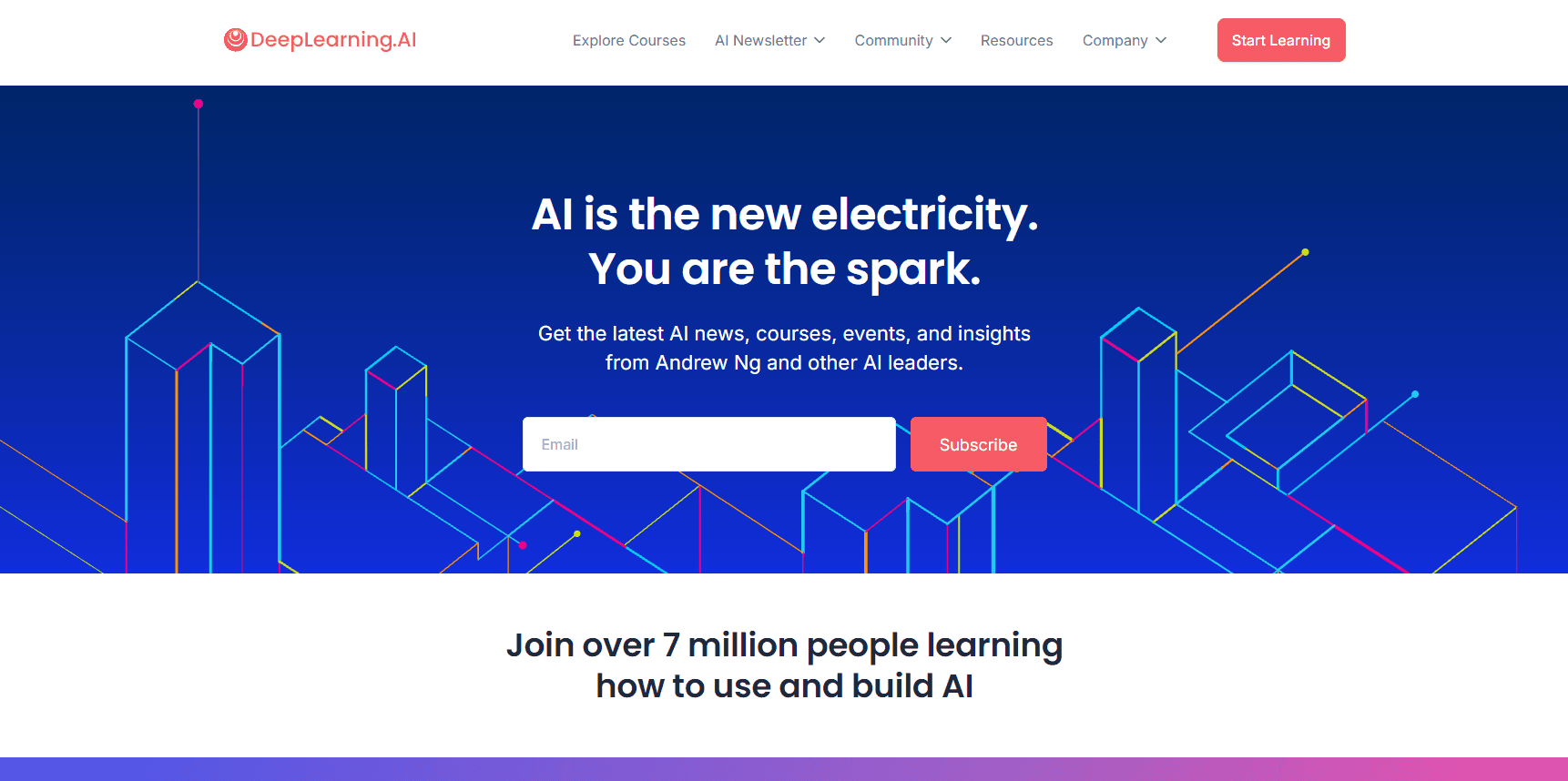 DeepLearning.AI 的介面預覽