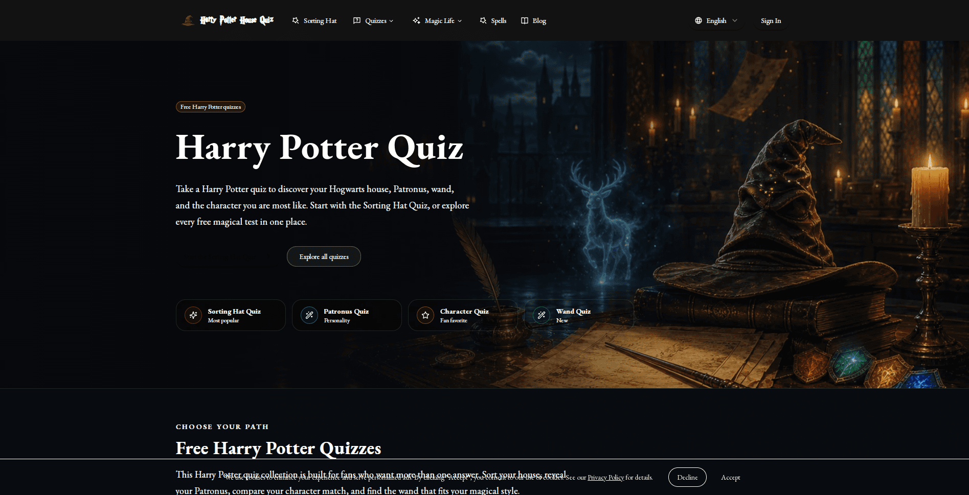 Vorschau der Oberfläche von Harry Potter Quiz