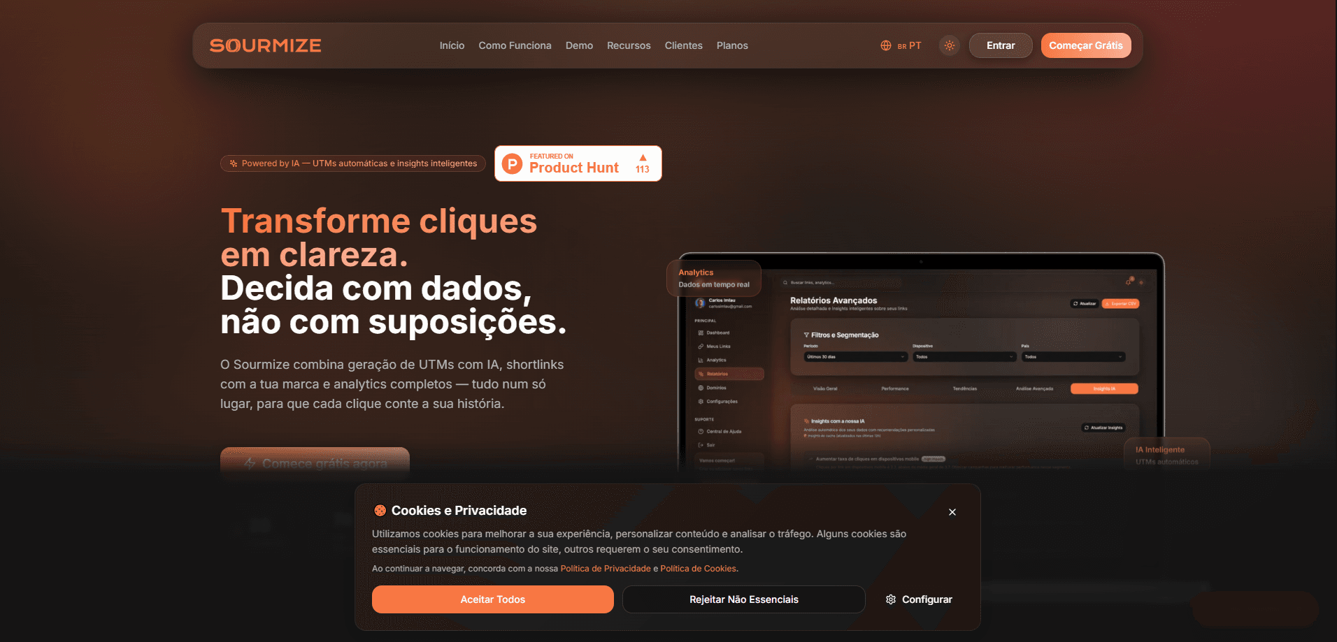 Interface preview of Sourmize
