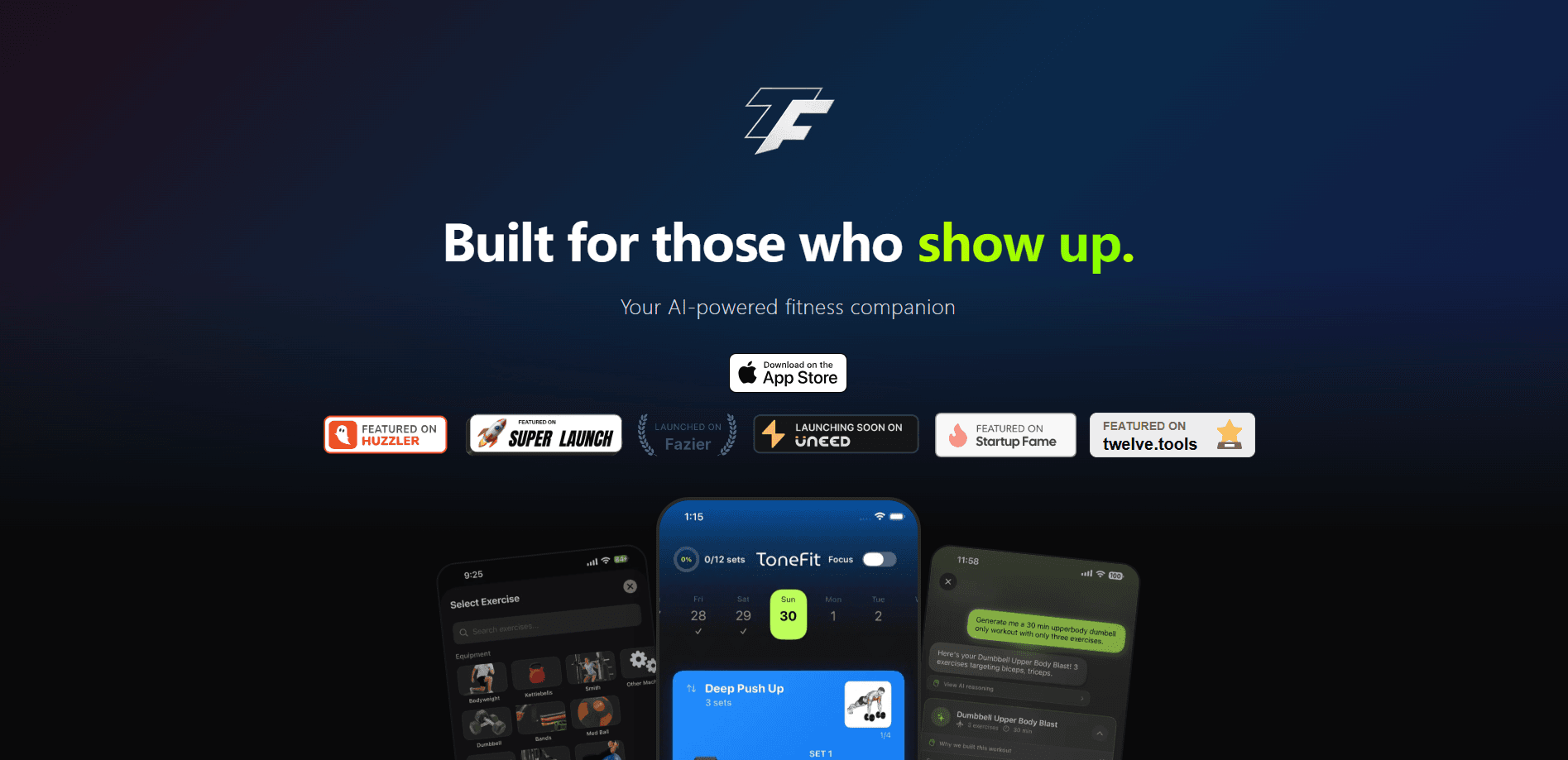Interface preview of ToneFit
