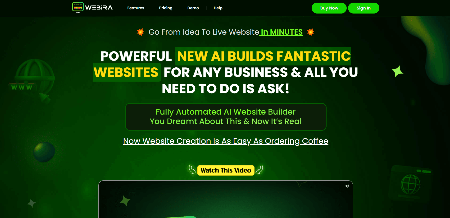 Webira - AI Website Creator 미리보기