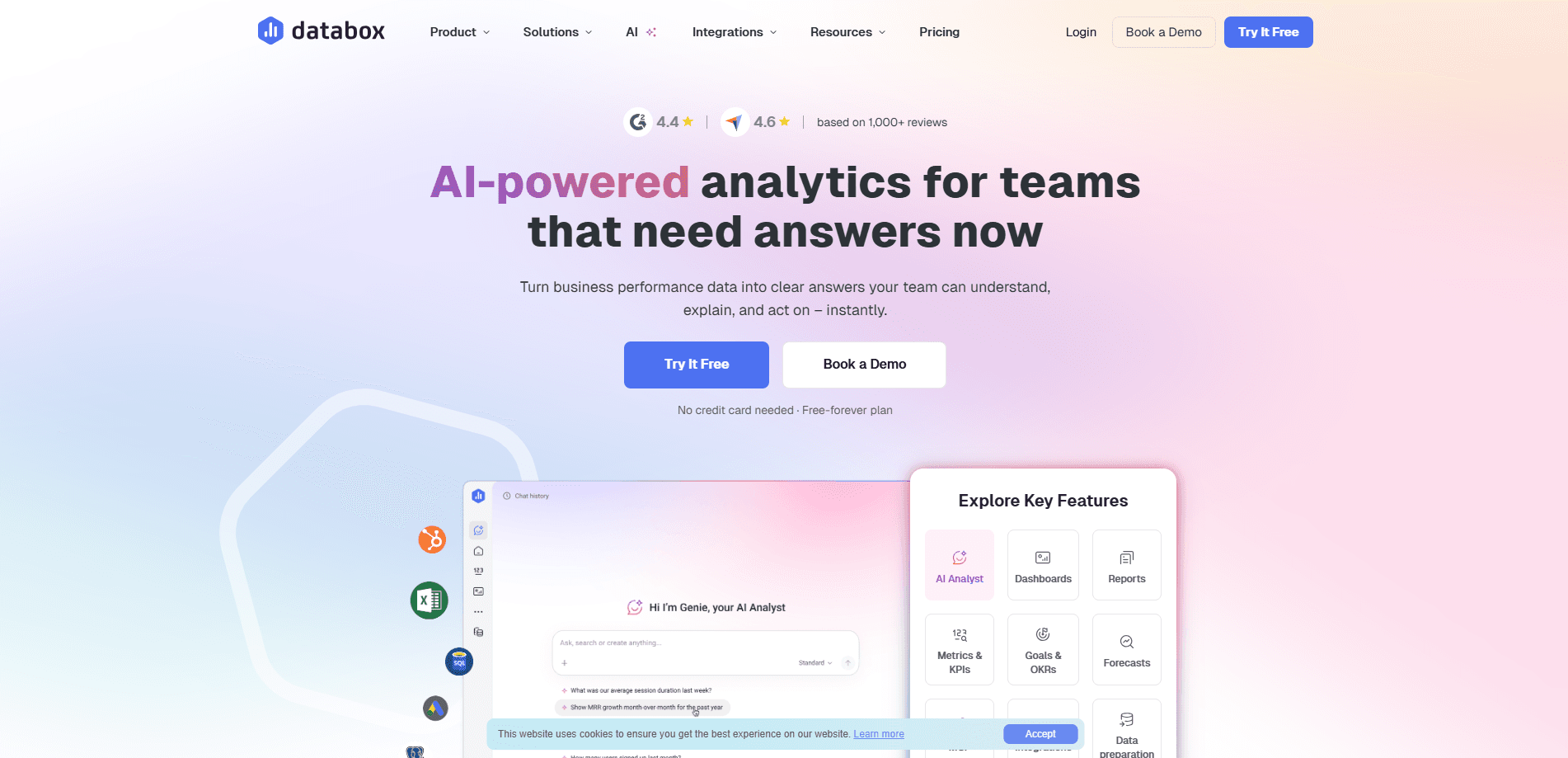 Vista previa de la interfaz de Databox