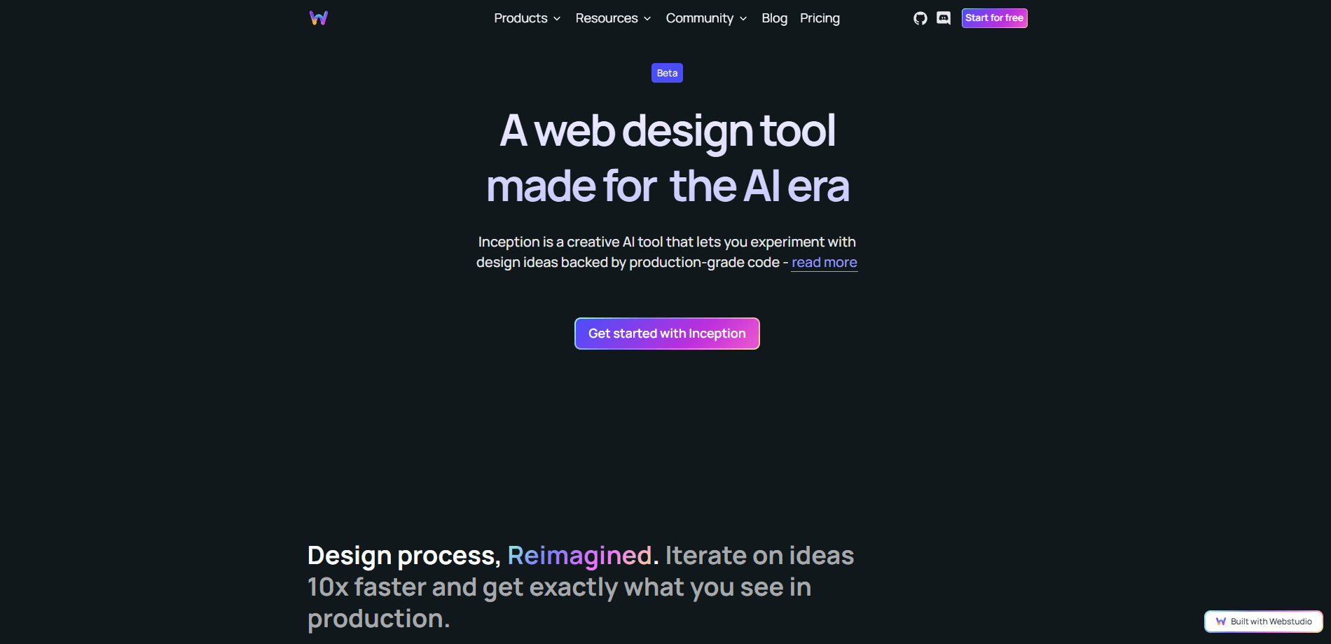 Webstudio Inception 미리보기